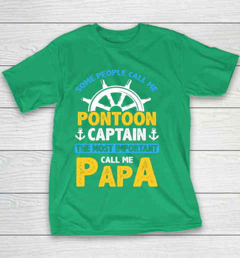 Pontoon Captain And Papa Youth T Shirt Tee For Sports