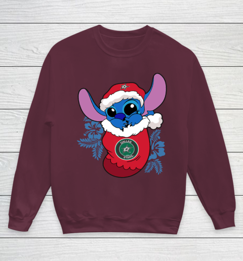 Dallas Stars Christmas Stitch In The Sock Funny Disney NHL Youth Sweatshirt 5
