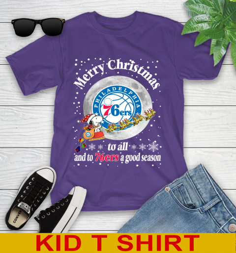 Philadelphia 76ers Merry Christmas To All And To 76ers A Good Season NBA Basketball Sports Youth T-Shirt 3