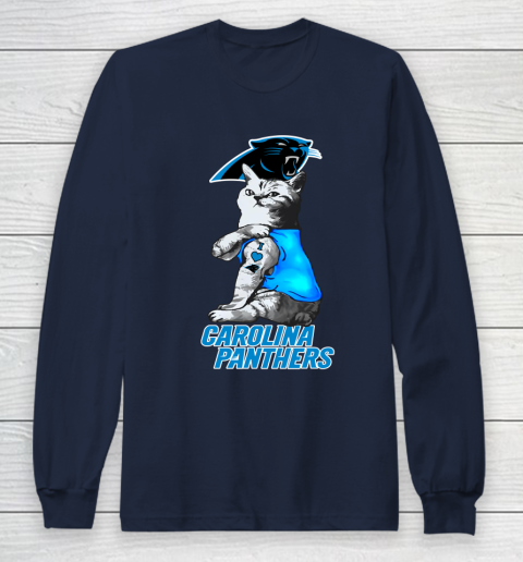 NFL Football My Cat Loves Carolina Panthers Long Sleeve T-Shirt 2