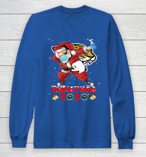 Jacksonville Jaguars Funny Santa Claus Dabbing Christmas 2020 NFL Long Sleeve T-Shirt 6