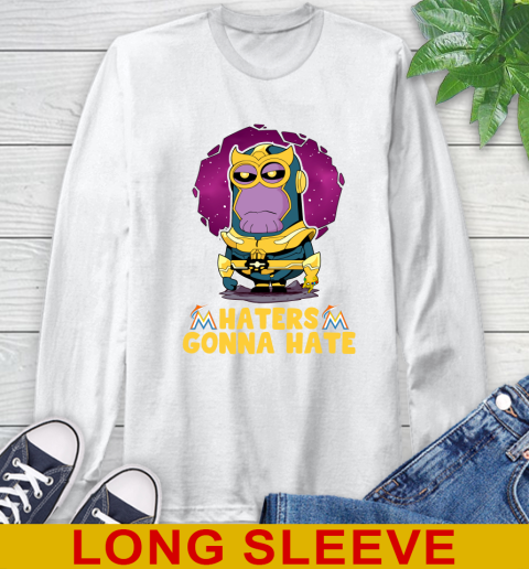 MLB Baseball Miami Marlins Haters Gonna Hate Thanos Minion Marvel Shirt Long Sleeve T-Shirt