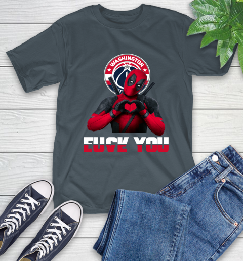 NBA Washington Wizards Deadpool Love You Fuck You Basketball Sports T-Shirt 10