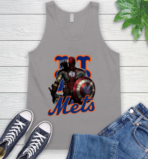 MLB Captain America Thor Spider Man Hawkeye Avengers Endgame Baseball New York Mets Tank Top 4