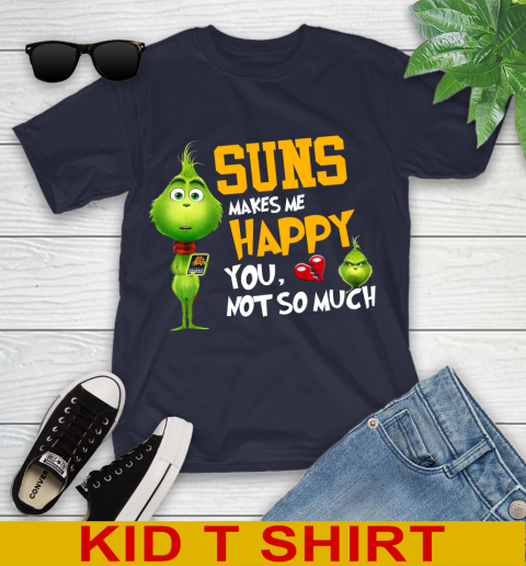 NBA Phoenix Suns Makes Me Happy You Not So Much Grinch Basketball Sports Youth T-Shirt 2