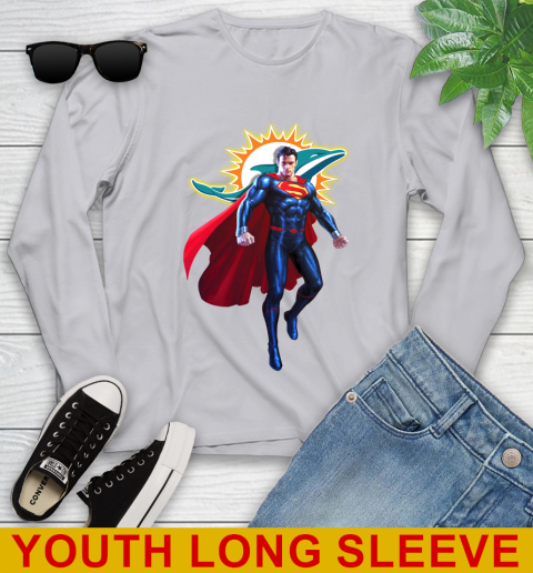 NFL Superman DC Sports Football Miami Dolphins Youth Long Sleeve 6