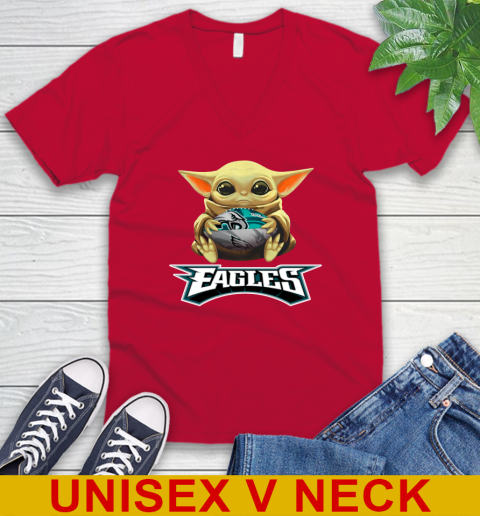 NFL Football Philadelphia Eagles Baby Yoda Star Wars Shirt V-Neck T-Shirt 7