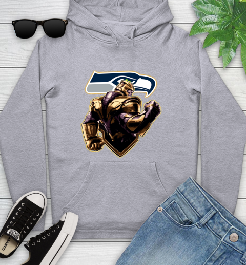 NFL Thanos Avengers Endgame Football Sports Seattle Seahawks Youth Hoodie 6