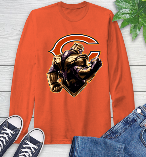 NFL Thanos Avengers Endgame Football Sports Chicago Bears Long Sleeve T-Shirt 5