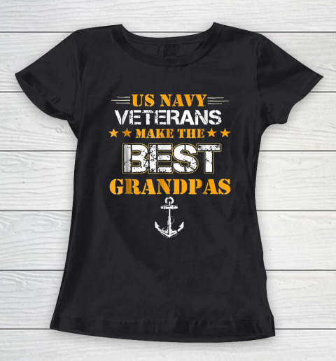 Grandpa Funny Gift Apparel  Us Navy Veterans Make The Best Grandpas Faded Women's T-Shirt