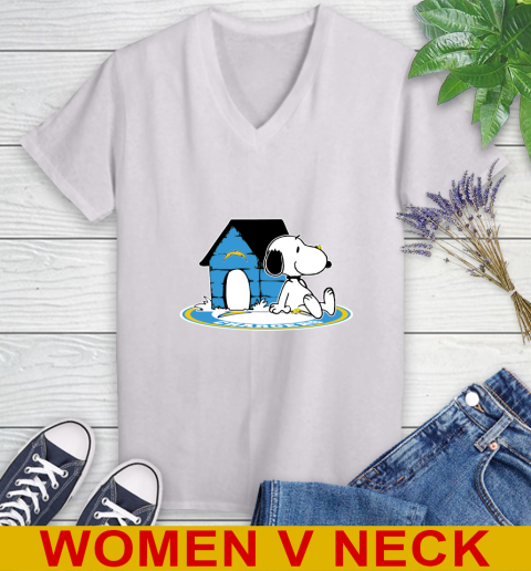 NFL Football Los Angeles Chargers Snoopy The Peanuts Movie Shirt Women's V-Neck T-Shirt