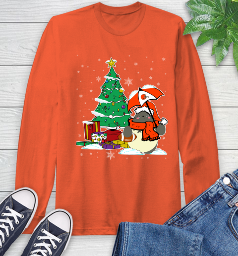 Cleveland Browns NFL Football Cute Tonari No Totoro Christmas Sports Long Sleeve T-Shirt 4
