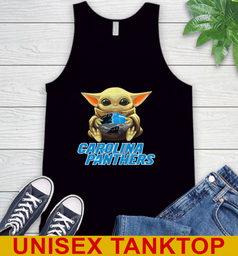 NFL Football Carolina Panthers Baby Yoda Star Wars Shirt Tank Top 2