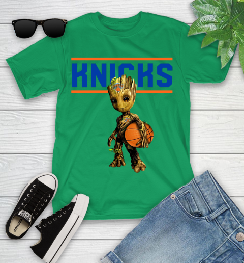 New York Knicks NBA Basketball Groot Marvel Guardians Of The Galaxy Youth T-Shirt 6
