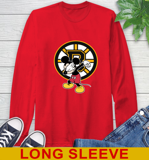 Boston Bruins NHL Hockey Dabbing Mickey Disney Sports Long Sleeve T-Shirt 10