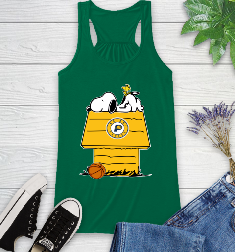 Indiana Pacers NBA Basketball Snoopy Woodstock The Peanuts Movie Racerback Tank 7