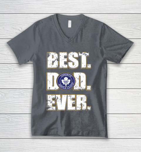 NHL Toronto Maple Leafs Hockey Best Dad Ever Family Shirt V-Neck T-Shirt 4