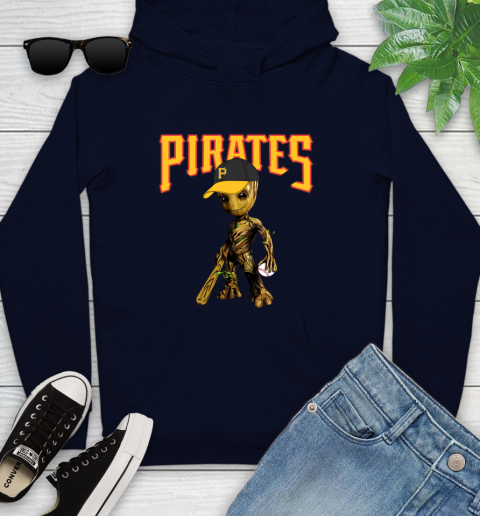 MLB Pittsburgh Pirates Groot Guardians Of The Galaxy Baseball Youth Hoodie 4
