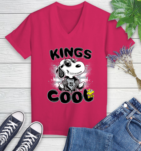 NHL Hockey Los Angeles Kings Cool Snoopy Shirt Women's V-Neck T-Shirt 7