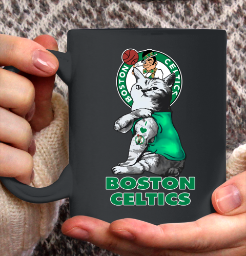 NBA Basketball My Cat Loves Boston Celtics Ceramic Mug 11oz 2