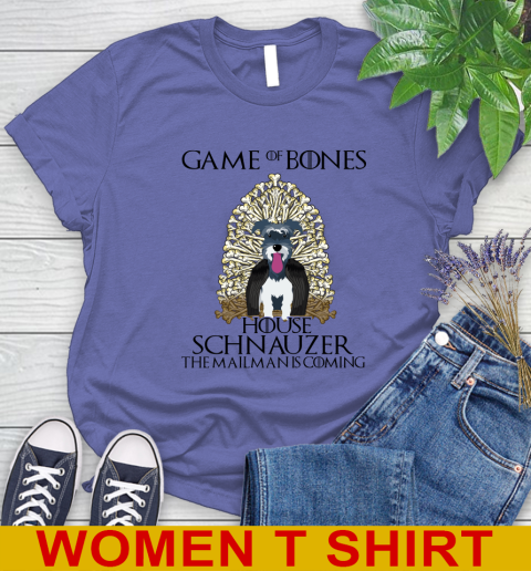 Game of bones house schnauzer dog the mailman is coming tshirt 84