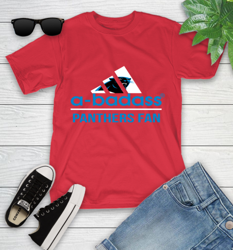 NFL A Badass Carolina Panthers Fan Adidas Football Sports Youth T-Shirt 13
