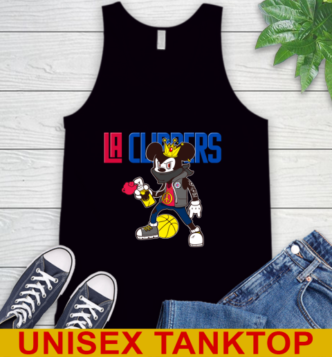 LA Clippers NBA Basketball Mickey Peace Sign Sports Tank Top - Image 3
