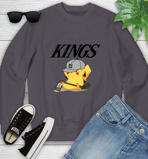 NHL Pikachu Hockey Sports Los Angeles Kings Youth Sweatshirt 6