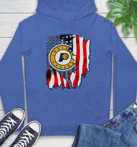 Indiana Pacers NBA Basketball American Flag Hoodie 9