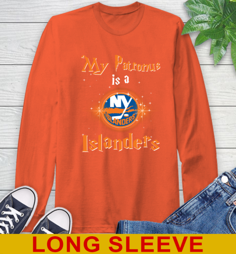 NHL Hockey Harry Potter My Patronus Is A New York Islanders Long Sleeve T-Shirt 5 NHL Hockey Harry Potter My Patronus Is A New York Islanders Long Sleeve T-Shirt - Image 5