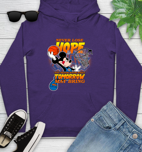 New York Knicks NBA Basketball Mickey Disney Never Lose Hope Youth Hoodie 5