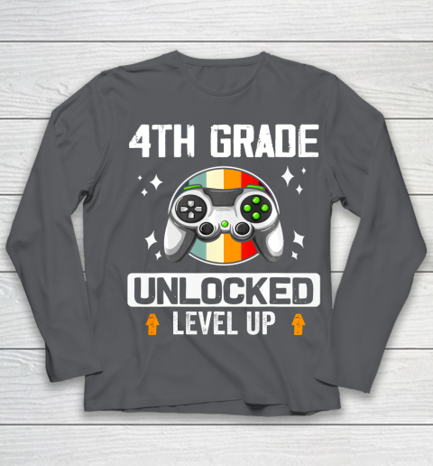 Next Level t shirts 4th Grade Unlocked Level Up Back To School Fourth Grade Gamer Youth Long Sleeve 6