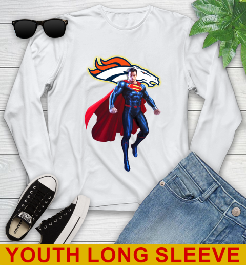 NFL Superman DC Sports Football Denver Broncos Youth Long Sleeve
