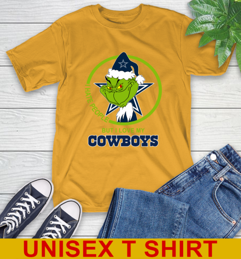 Dallas Cowboys NFL Christmas Grinch I Hate People But I Love My Favorite Football Team T-Shirt 3