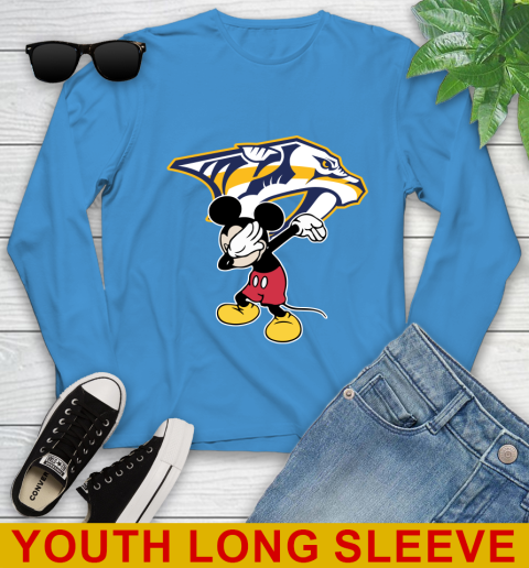 Nashville Predators NHL Hockey Dabbing Mickey Disney Sports Youth Long Sleeve 8