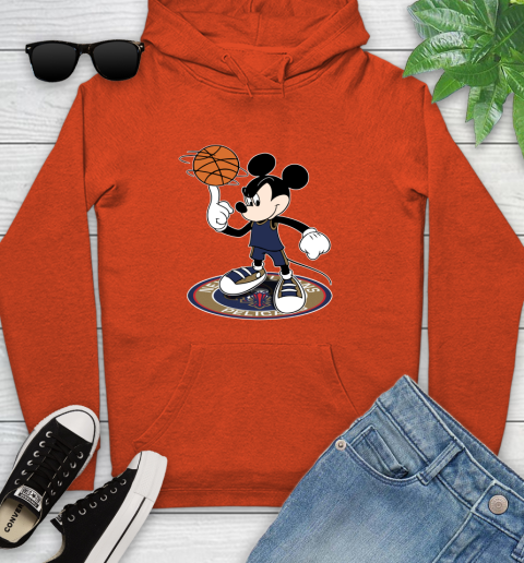 NBA Basketball New Orleans Pelicans Cheerful Mickey Disney Shirt Youth Hoodie 5
