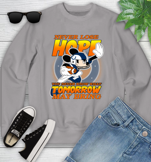 Indianapolis Colts NFL Football Mickey Disney Never Lose Hope Youth Sweatshirt 3