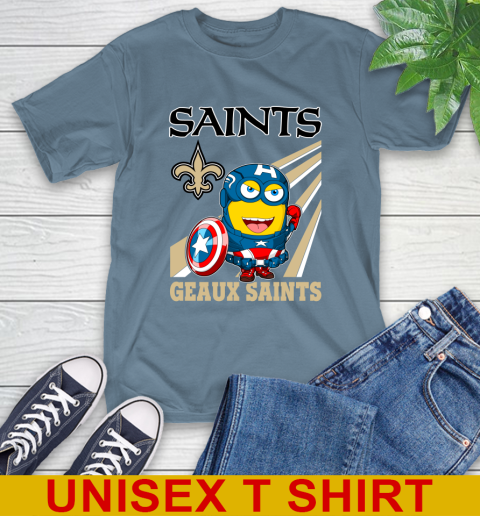 NFL Football New Orleans Saints Captain America Marvel Avengers Minion Shirt T-Shirt 8