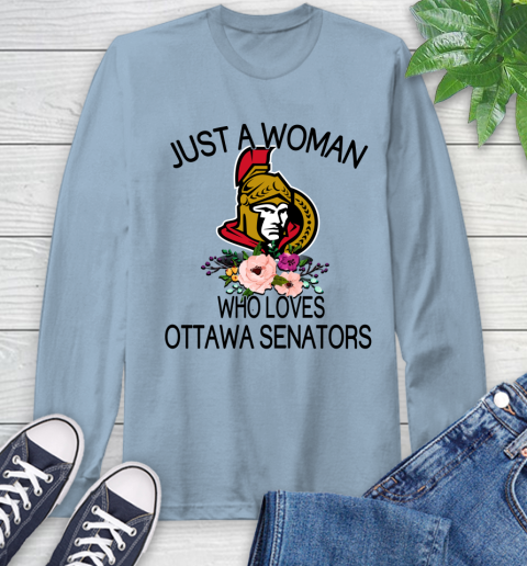 NHL Just A Woman Who Loves Ottawa Senators Hockey Sports Long Sleeve T-Shirt 6