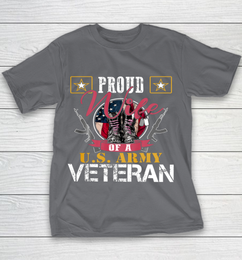 Veteran Shirt Vintage Proud Wife Of A U S Army Veteran Youth T-Shirt 5