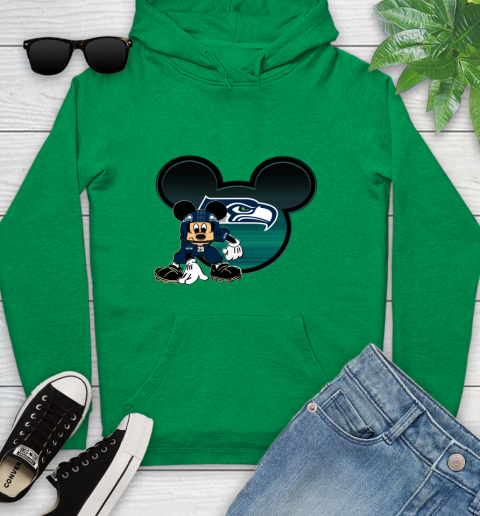 NFL Seattle Seahawks Mickey Mouse Disney Football T Shirt Youth Hoodie 7