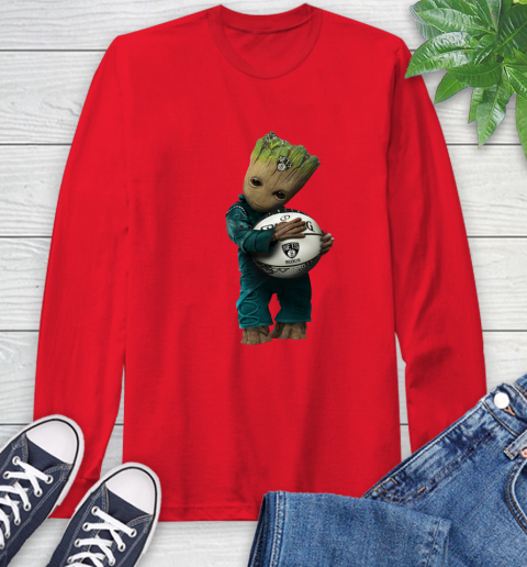 NBA Groot Guardians Of The Galaxy Basketball Sports Brooklyn Nets Long Sleeve T-Shirt 10