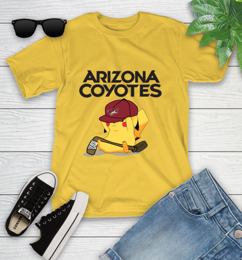 NHL Pikachu Hockey Sports Arizona Coyotes Youth T-Shirt 8