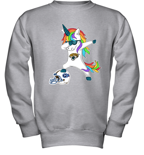 Football Dabbing Unicorn Steps On Helmet Jacksonville Jaguars Youth Sweatshirt