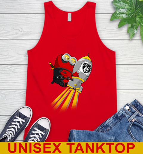 NBA Basketball Brooklyn Nets Deadpool Minion Marvel Shirt Tank Top 5