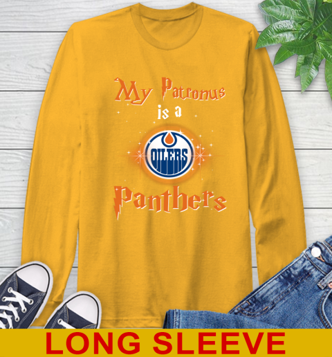 NHL Hockey Harry Potter My Patronus Is A Edmonton Oilers Long Sleeve T-Shirt 2