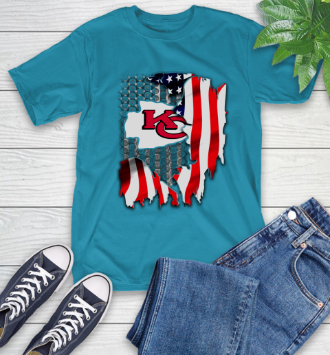 Kansas City Chiefs NFL Football American Flag T-Shirt 9