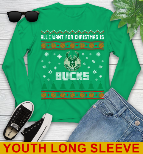 NBA All I Want For Christmas Is Milwaukee Bucks Basketball Sports 123