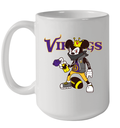 Minnesota Vikings NFL Football Mickey Peace Sign Sports Ceramic Mug 15oz