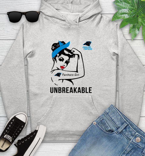 NFL Carolina Panthers Girl Unbreakable Football Sports Youth Hoodie